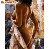 RUOPOTY Frameless Lady Picture Paint By Numbers Figure Painting By Numbers HandPainted Acrylic Paint ON Canvas Wall Art