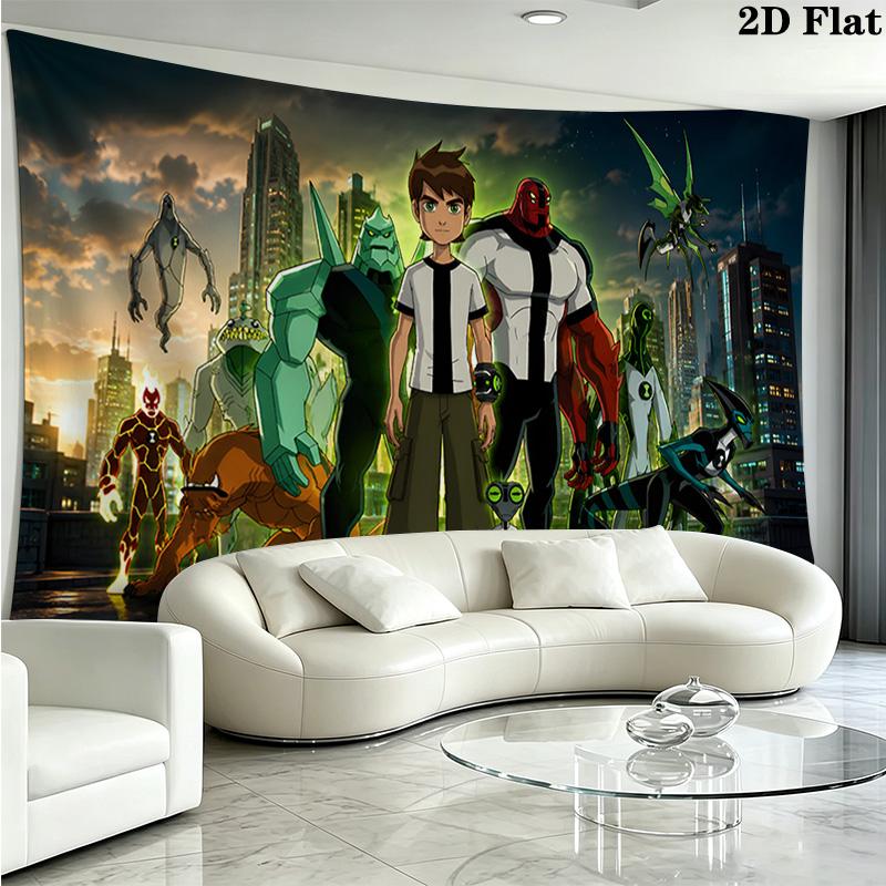 Ben 10 Wall Tapestry Aesthetic Wall Hanging Printed Fabric Blanket Decorative Tapestries for Bedroom Living Room Home Decor