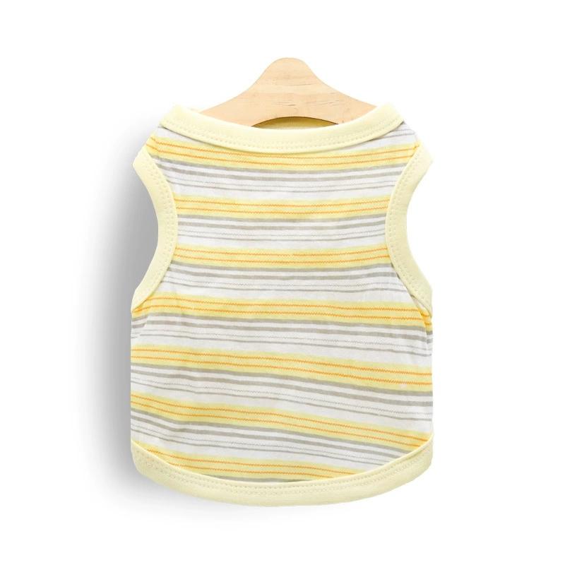 Striped & Printed Dog Tank Tops, Breathable Cotton Pet Sleeveless Shirts for Small Dogs Cats