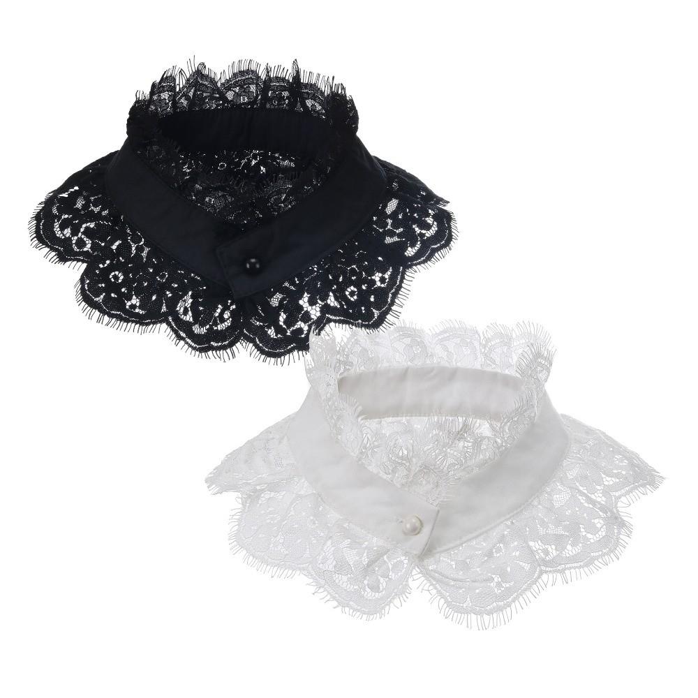 Standing Collar Detachable Lapel Collar Capelet Lace Neckline Fake Lace Collar  Apparel Supplies