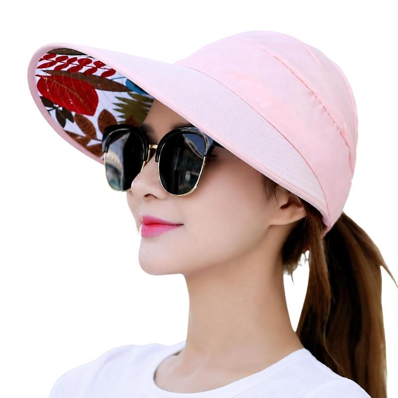Breathable Open Top Sun Hat with Wraparound Sun Shade and Chin Cord for Hiking Fishing Travel and Summer Walks