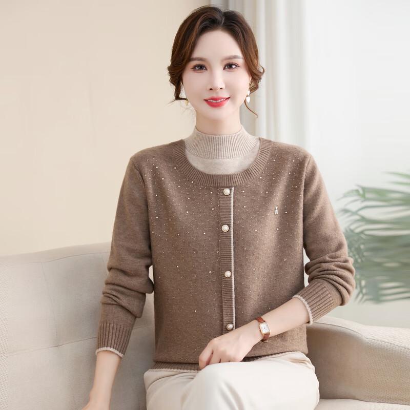 YUZHAOLIN Women's Fake Two-Piece Knit Sweater