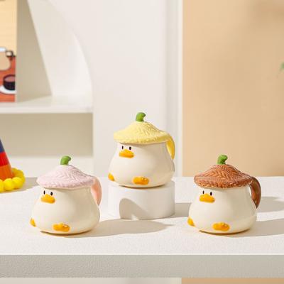 400ML Cartoon Ceramic Mug Creative Duck Coffee Milk Tea Water Cup Funny Styled Children Breakfast Cup Household Drinkware