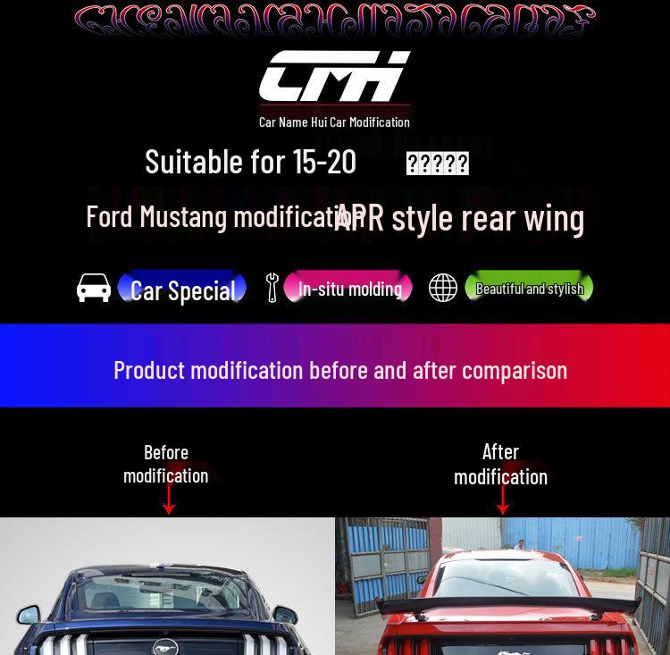 APR Style Carbon Fiber Rear Wing for 2015-2023 Ford Mustang - Modified Wind Deflector