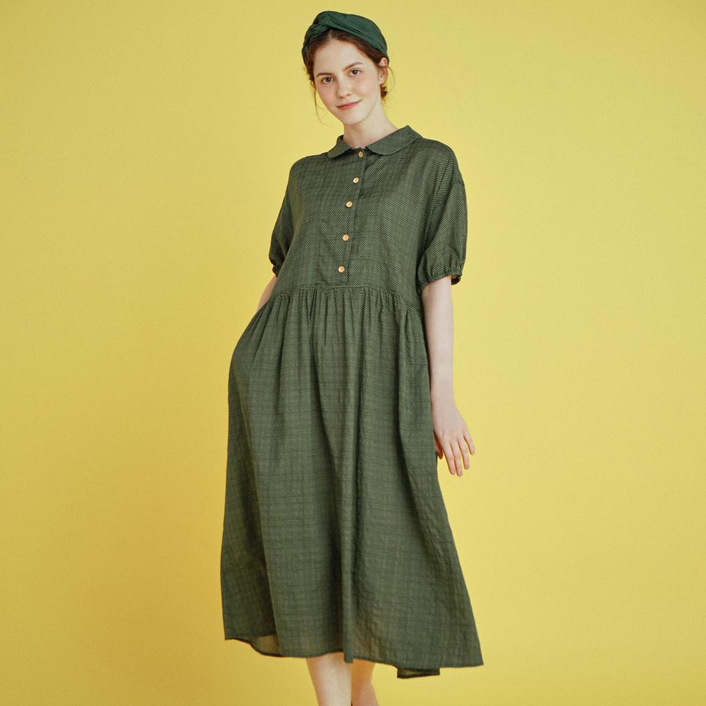 Chikita Puff Sleeveless Dress (Dot) Green 232202Ogn
