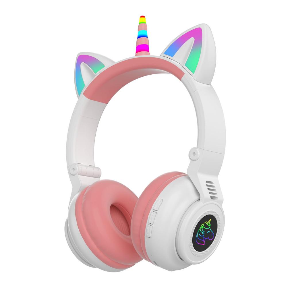 Unicorn Cat Ear LED Bluetooth Wireless Headphones
