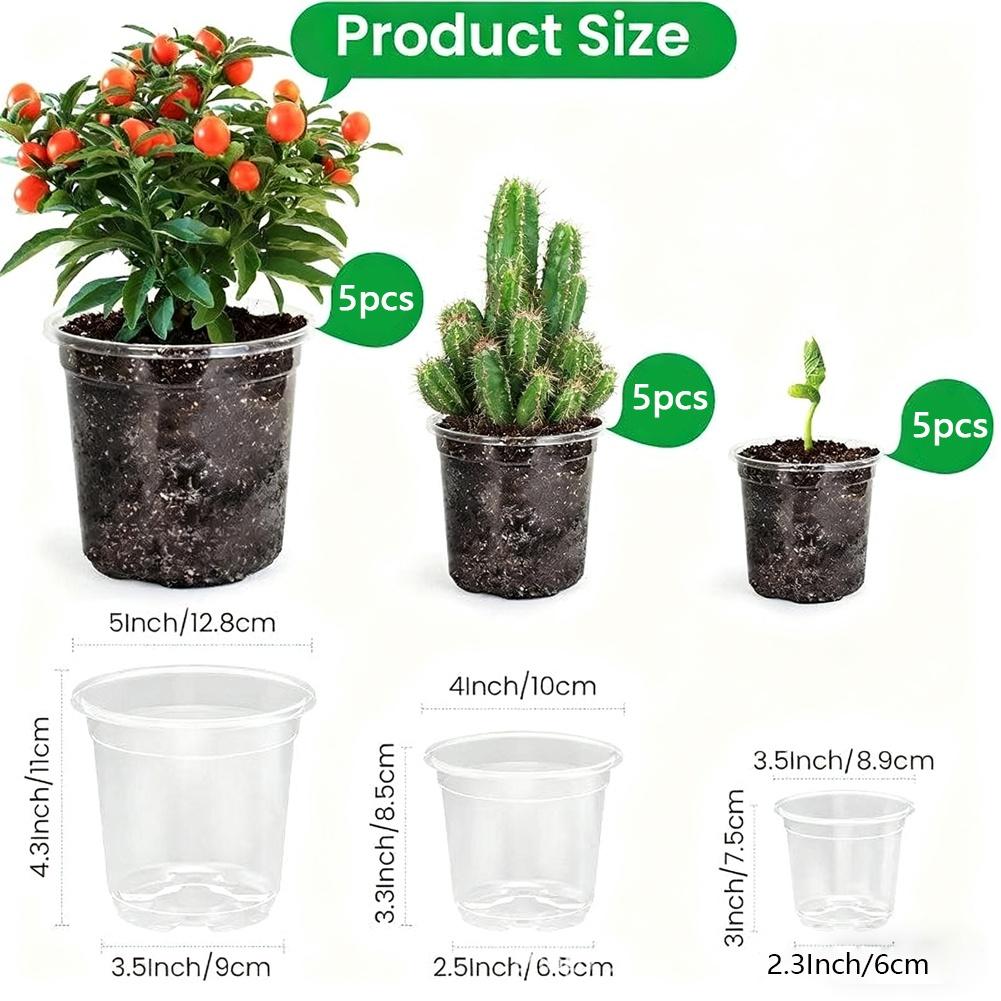 For Home Gardening Drainage Pots Clear Nursery Pots Indoor Planting 3.5 Inch Clear Plastic Nursery Pot Plastic