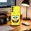C-Cute Yellow Cartoon Sponge Phone Case Black Silicone Soft For Samsung S25,S24,S21,S22,S23,S30,Ultra,S20,Plus,Fe,Lite
