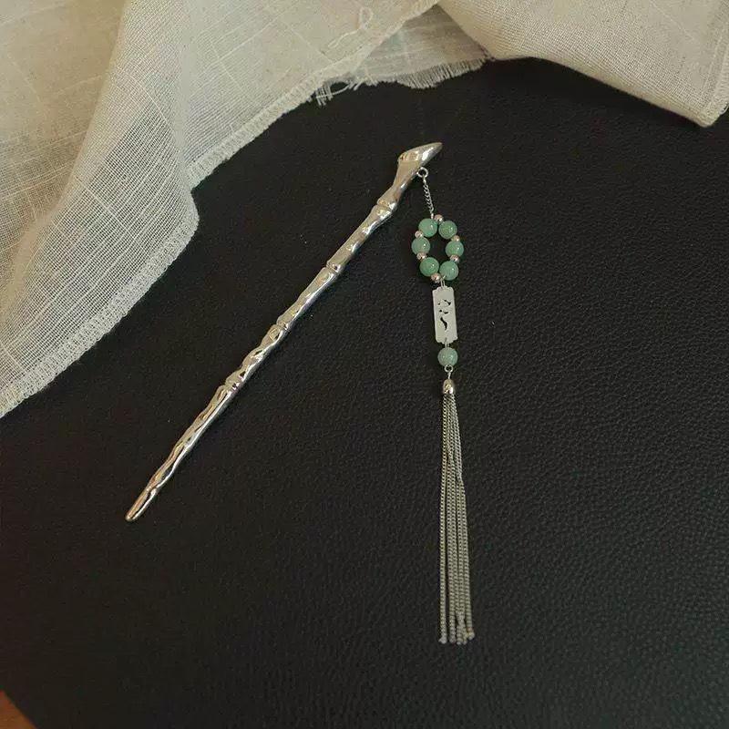 Exquisite Pfirsichblüten Quaste Haarnadel für Hanfu Hochsteckfrisur