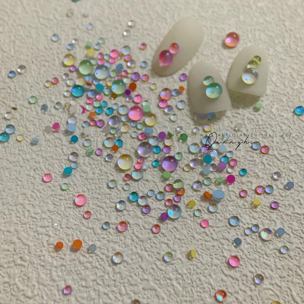 Symphony Nail Art Mermaid Glass Bead Aurora Candy Color Nail Art Trinket Diy Nail Art Nail Drill