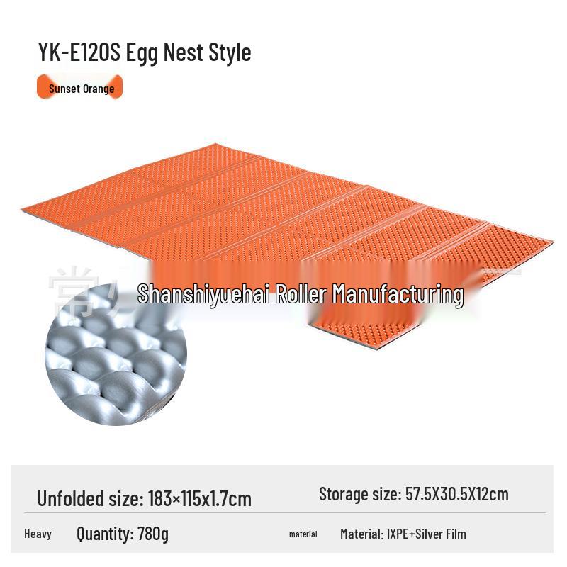 IXPE Aluminum Double Sleeping Pad: Waterproof, Stain-Resistant, Foldable Egg Nest Mat for Camping and Picnics