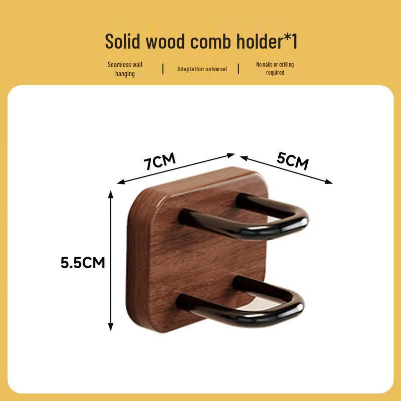 ZNMW Wooden Wall-Mounted Comb Holder