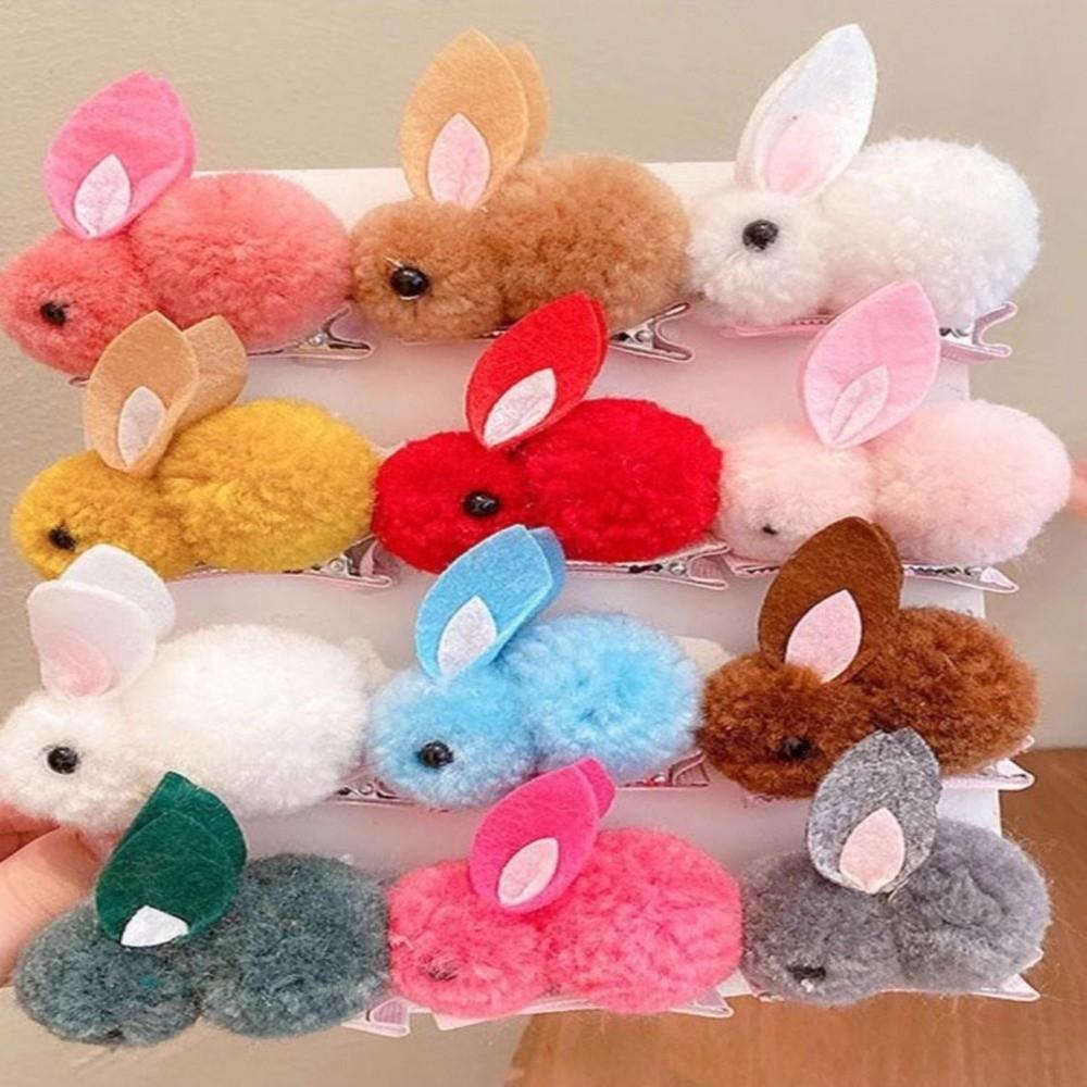 Rabbit Plush Hairpin Soft Hair Clip Sweet Bunny Hair Clip  Party