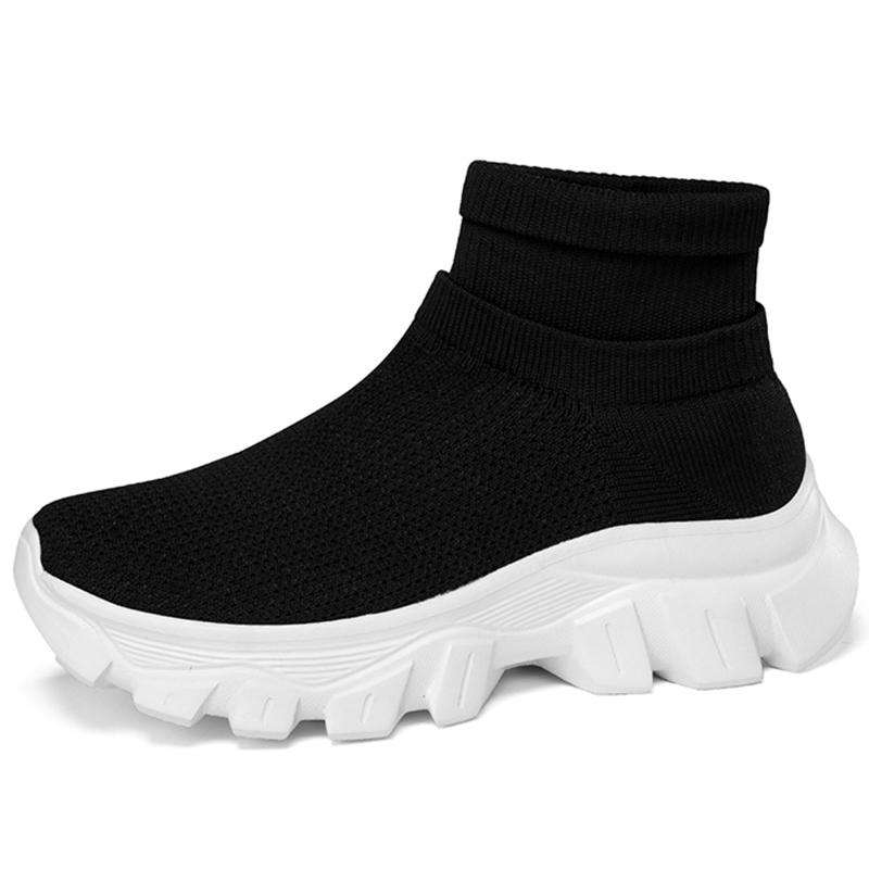 Unisex Sneakers Atmungsaktive hochelastische Socken Dicke Sohle Erhöhen Sportschuhe Damenschuhe