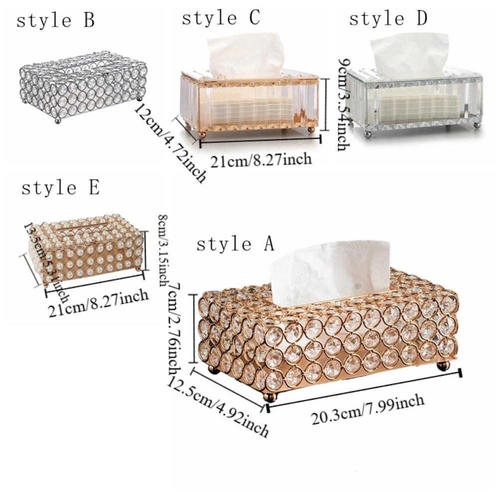 Creative Nordic Luxury Tissue Box Rectangular Metal Decoration Napkin Holder Convenient High-end Toilet Paper Case Desk