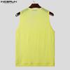 INCERUN Men Sleeveless See Through Hollow Out Beach Vest Tank Topss