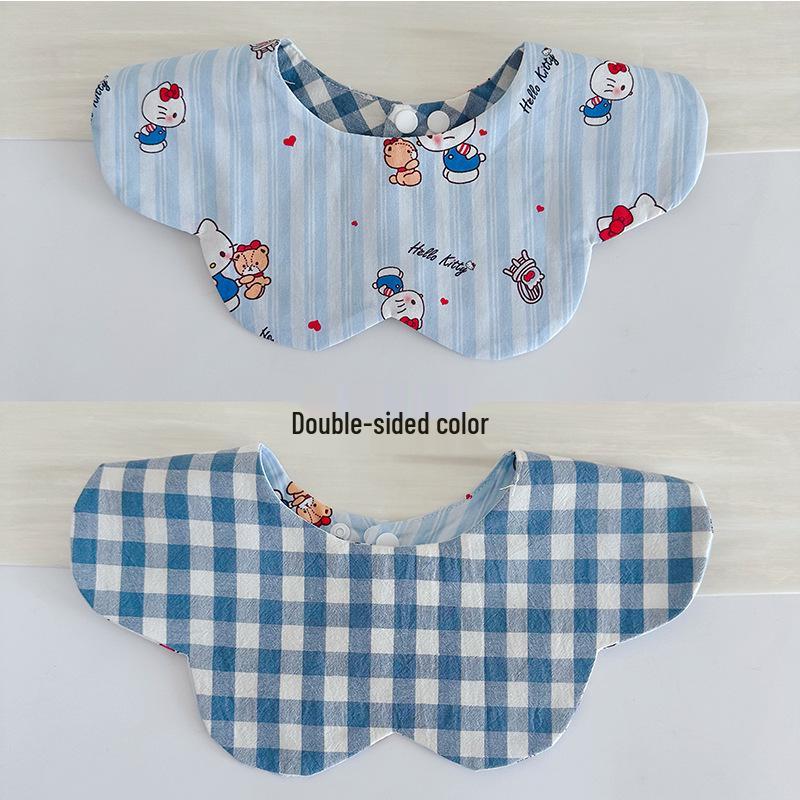 Korean Style Double-Sided Gauze Baby Drool Bib - Newborn Petal Design, Breathable