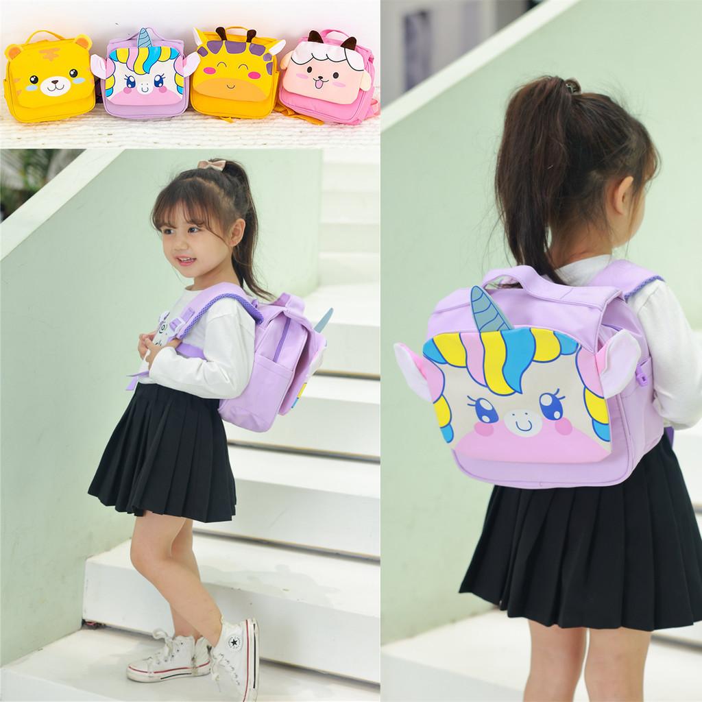 Adorable Cartoon Kids Backpack Spacious Oxford Cloth School Bag For Boys And Girls