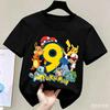 Kids Children T Shirts Birthday Number Printed T Shirt Boys Girls Summer Polyester Short Sleeves Tops Children Clothing