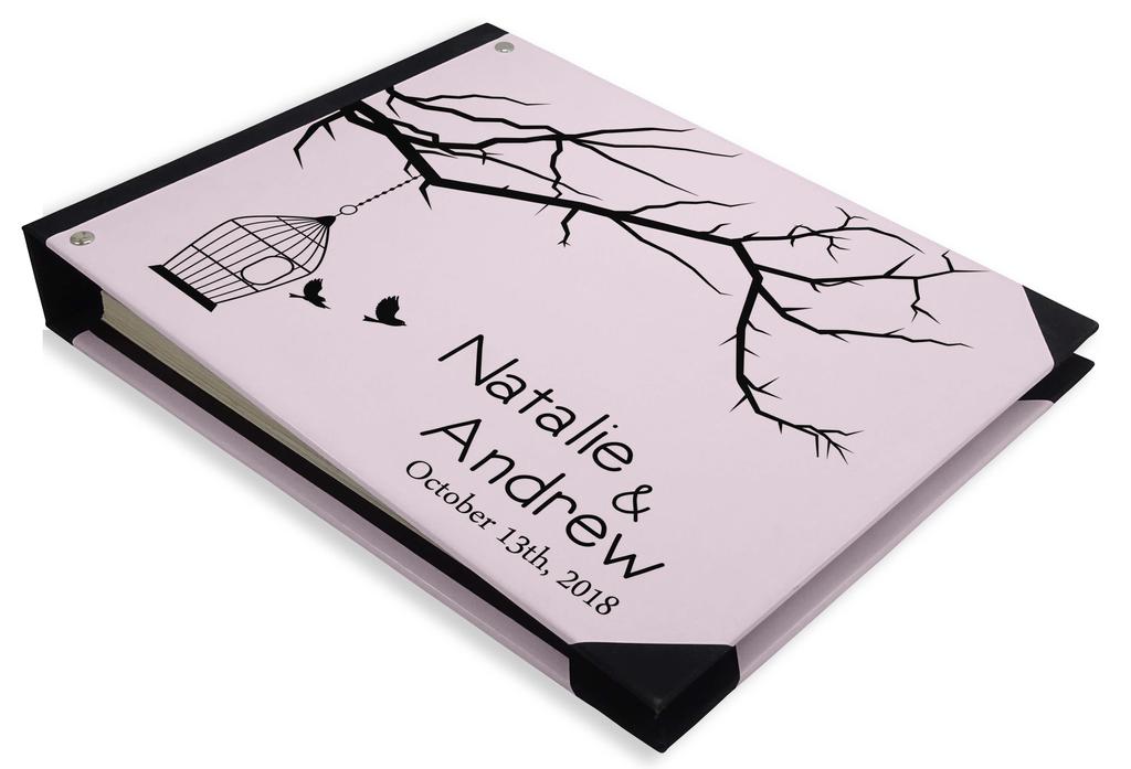 Darling Souvenir Blue Floral & Geometric Hardbound Cover Printed Anniversary Wedding Guestbook Scrap Book-7 X 9