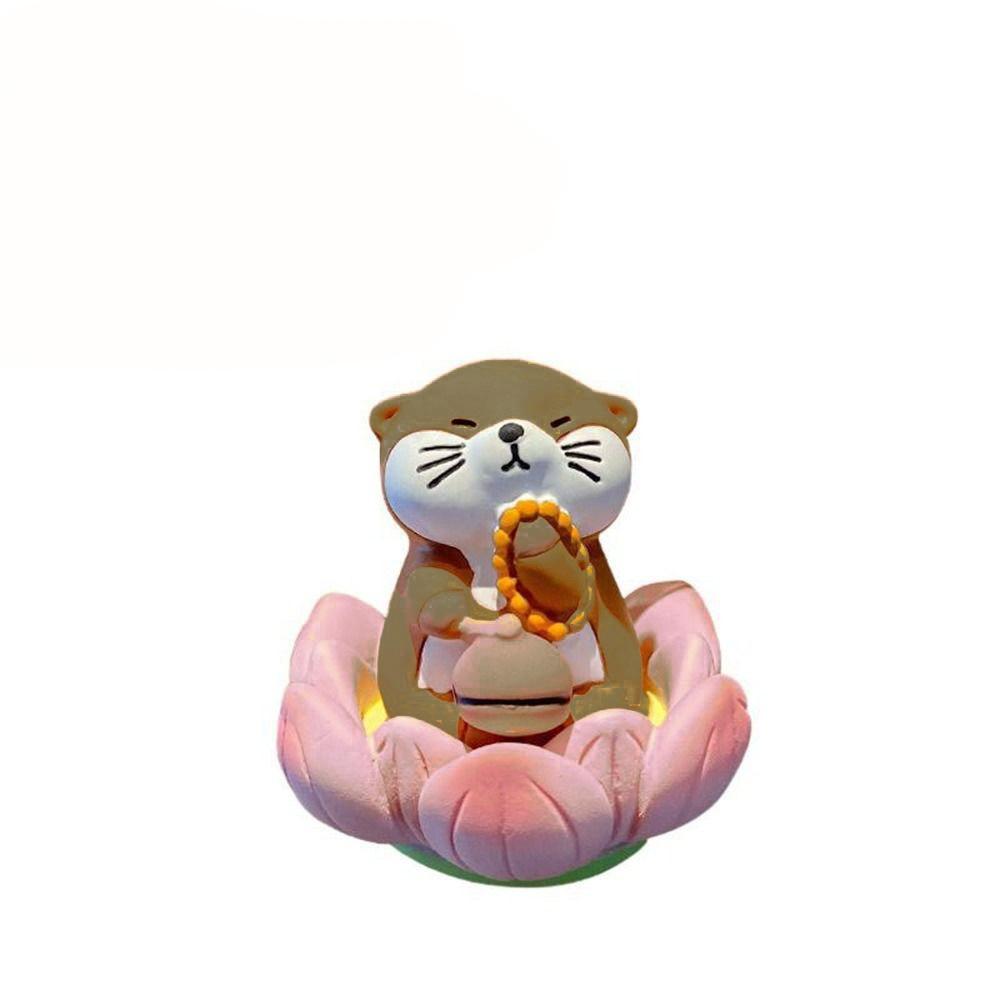 Cartoon Good Luck Lotus Ornament Buddha Style Capybara Model Figure Lotus Pig Car Ornaments Office