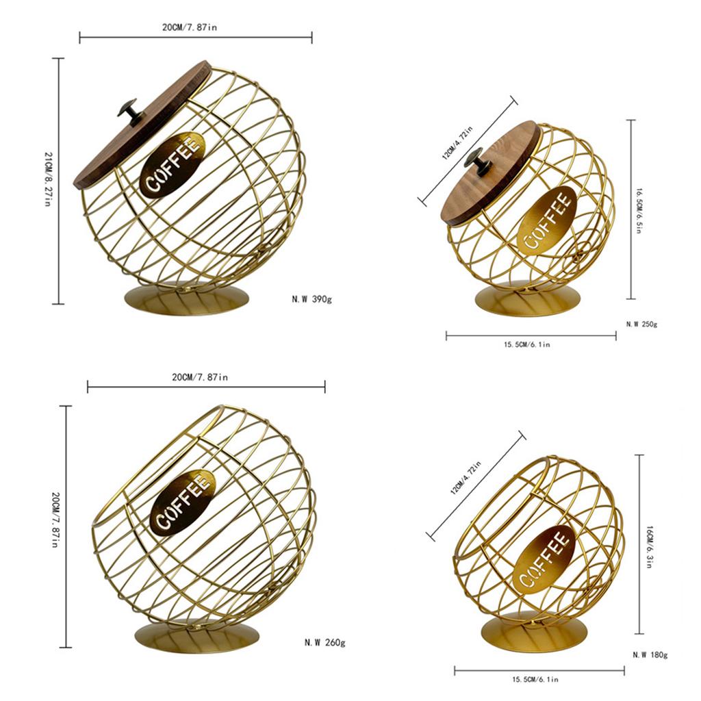 Cesto Portafrutta in Ferro Battuto Grande Capacità Organizzatore Capsule Caffè Dispenser Cialde Espresso per Piano Cucina