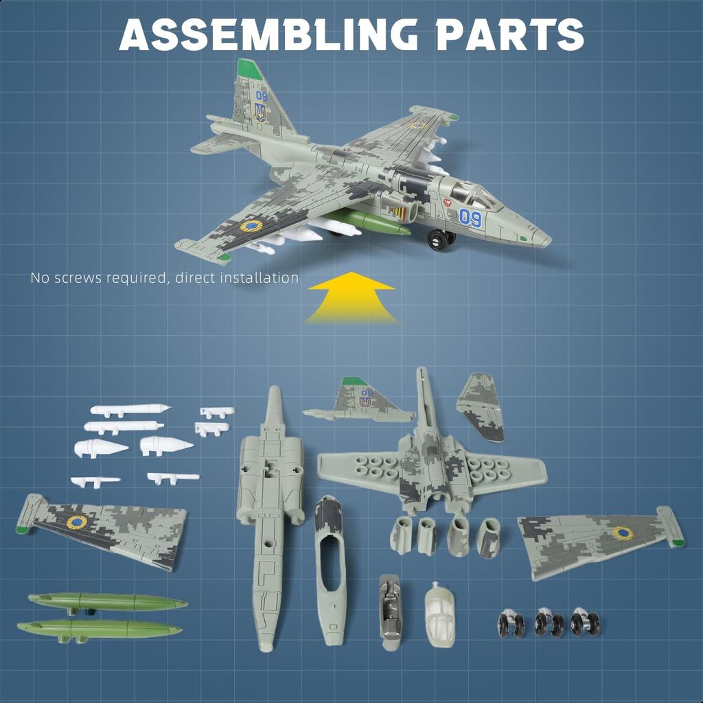 Toys Su-25 Fighter Abs Plastic Model 1/72 Scale Assembled Airplane For Aviation Enthusiasts Gifts DIY Plane Collection Toy