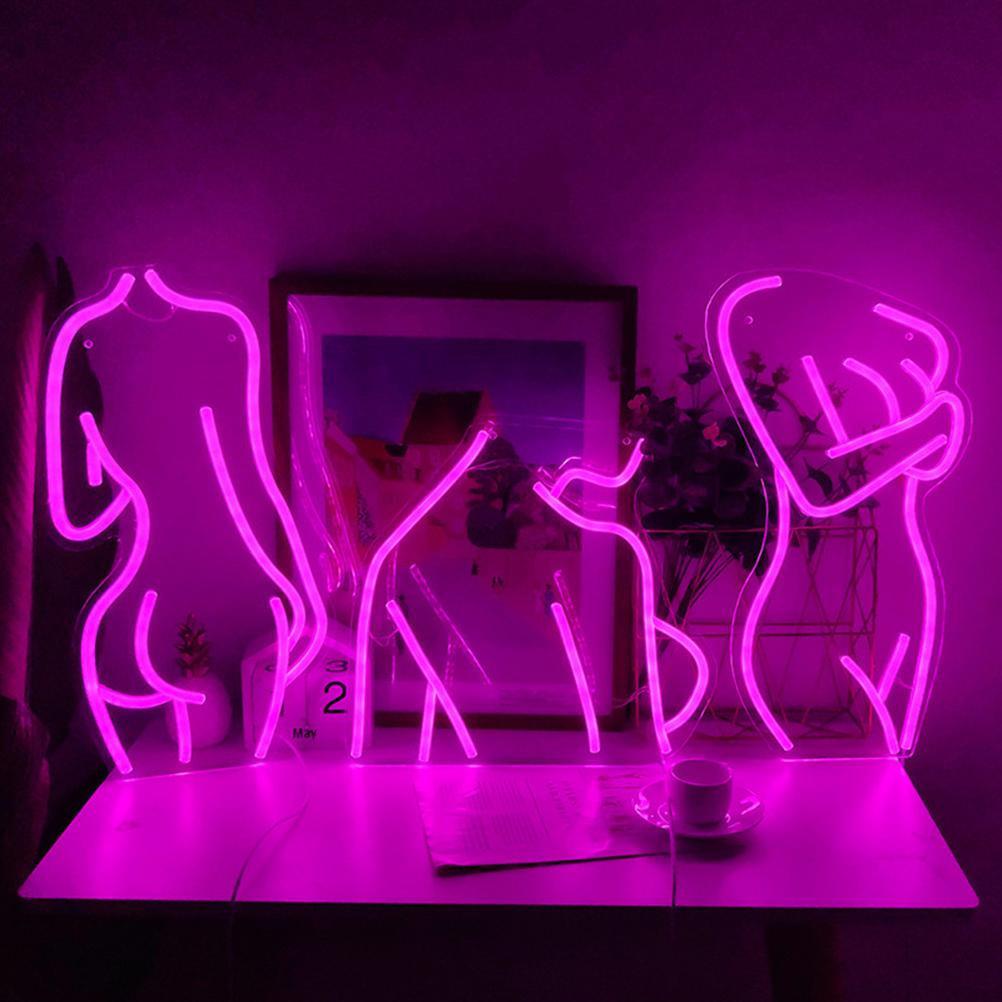 Lady Neon Lights LED Neon Sign for Wall Decor USB Battery Powered Led Signs for Living Room Bar