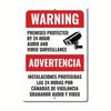 Bilingual No Trespassing SignKeep Out Warning Sign for Outdoor SecurityDurable Weatherproof Yard Wall Decor