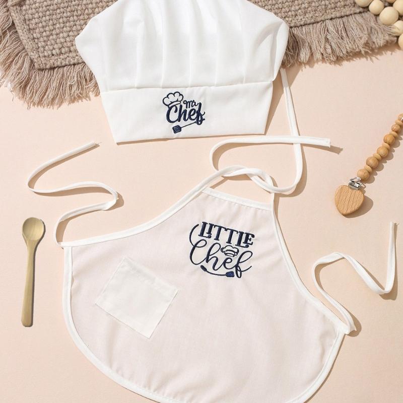 Infant Cook Photography Props Set Apron And Hat Polyester Costume For Newborns Ideal For Baby Photos Taking