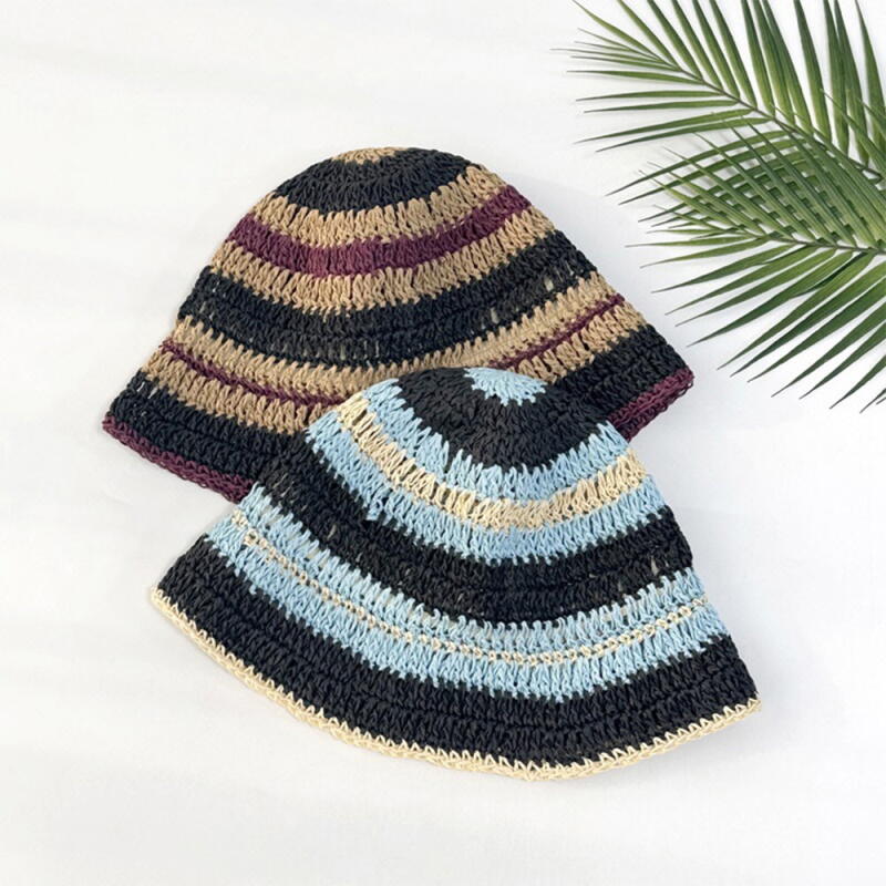 

Women s Contrast Striped Bucket Hat C8191_Wine