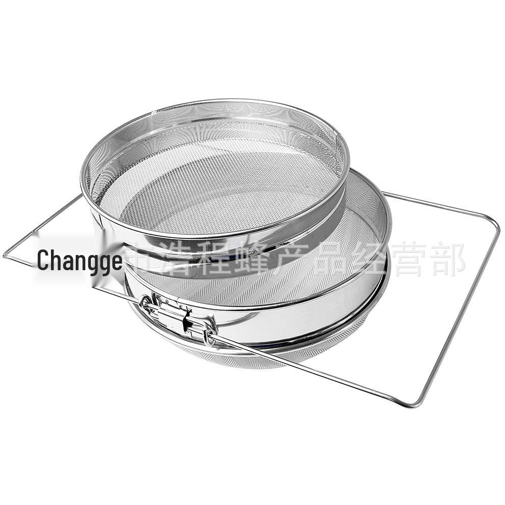 Stainless Steel Double Layer Beekeeping Honey Filter, Upper Layer 40 Mesh, Lower Layer 60 Mesh, Small White Box Packaging