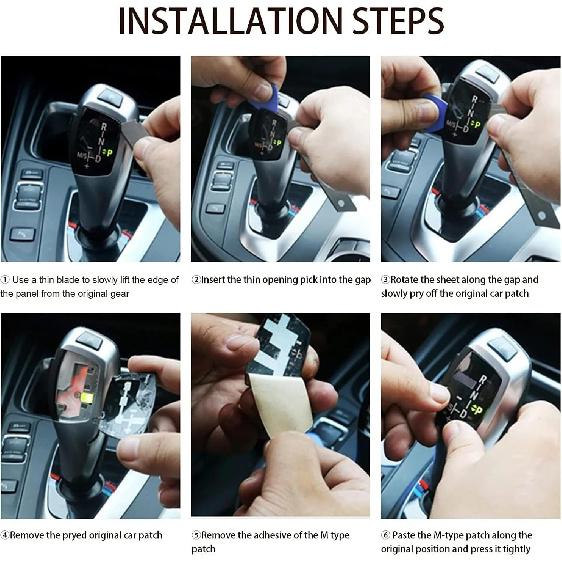 Car Shift Knob Panel Gear Button Cover Emblem M Performance Sticker Compatible with BMW X1 X3 X5 X6 M3 M5 F01 F10 F30 F35 F15 F16 F18 (Standard