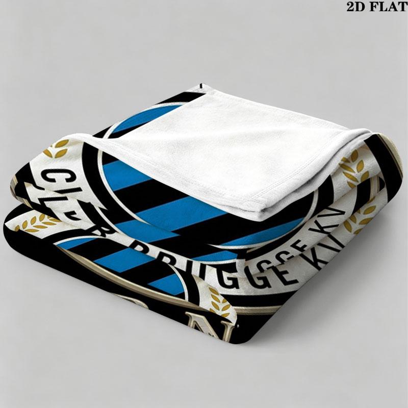 1PC Club Brugge KV Custom Name Patterned Flannel Blanket Suitable For All Seasons for Home Decor Warmth and Comfort Gifts Holiday Present