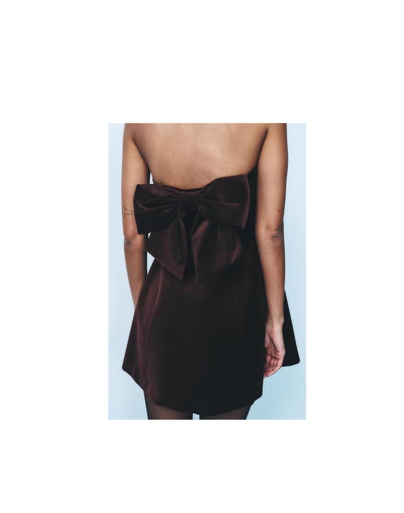 Spicy American Velvet Strapless A-line Short Dress