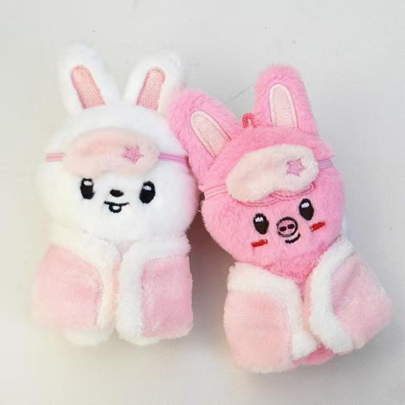 SKZOO  STAY In Our Little House Pajama Plush Doll 10cm Sleep Mask Keychain Kpop Soft Bag Pendant Cute Fans Collection