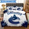 3PCS Vancouver Canucks Printed Bedding Set For Bedroom dormitory,  Includes 1 Duvet Cover & 2 Pillowcases for All Seasons Home Decor Fan gifts