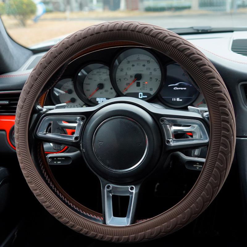 Universal Car Non-Slip Silicone Steering Wheel Cover Elastic Texture D-Shaped Steering Wheel Covers Car Decoration Accessories
