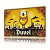 Duvel Beer Vintage Metal Sign  Retro Cityscape  Beer Glass Design  Perfect for Home Bar Cafe Garage Wall Decor Beer Dec