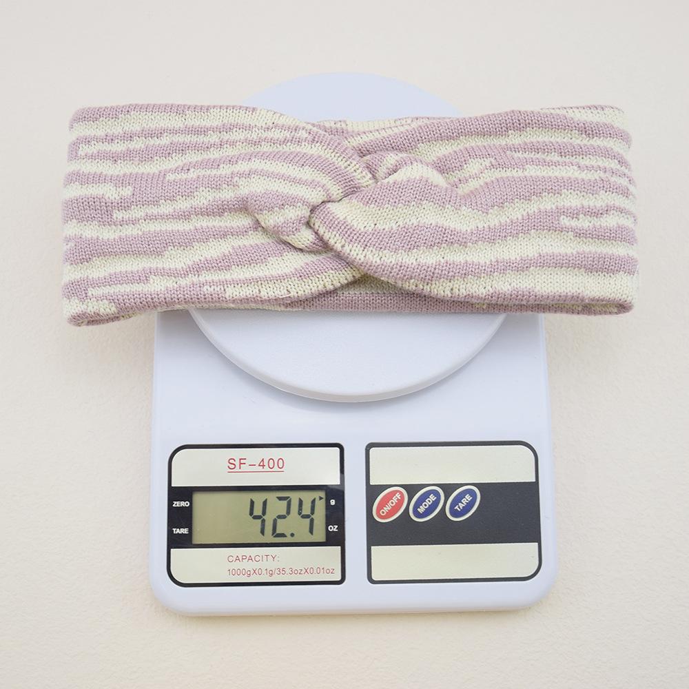 Striped Knit Headband for Women Crochet Ear Warmer Soft Warm Turban Headwrap Stretch Headbands Winter Hair Accessories