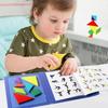 1 Set Magnetic Wooden Tangram Puzzle Book - Montessori Educational Toy for Kids, Portable Brain Teaser Travel Game