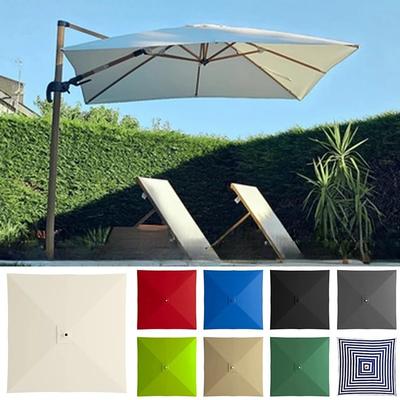 2x2m Square Patio Umbrella Replacement Cloth 4Ribs Parasol Umbrella Cover Balcony Outdoor Cafe Garden Backyard Canopy Cover