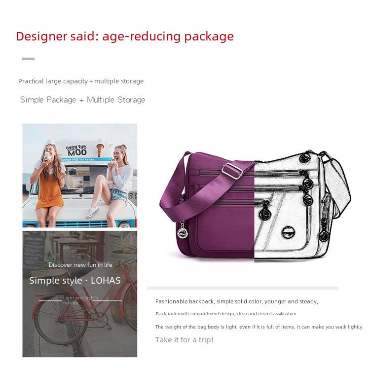 Women's Waterproof Nylon Canvas Shoulder & Crossbody Bag - Japanese & Korean Style for Everyday Use