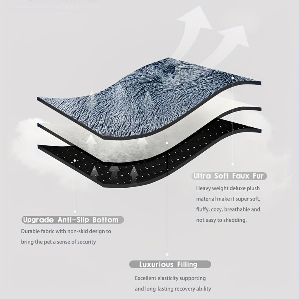Extra Thick Warm Dog and Bed - Long Plush Winter Sleeping for, Breathable Comfortable Cozy Pet Pad