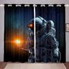 Cute Astronaut High Shading Curtain Machine Crafted Robot Pattern Children's Blackout Window Curtains for Living Room Window Drape Curtain Selling