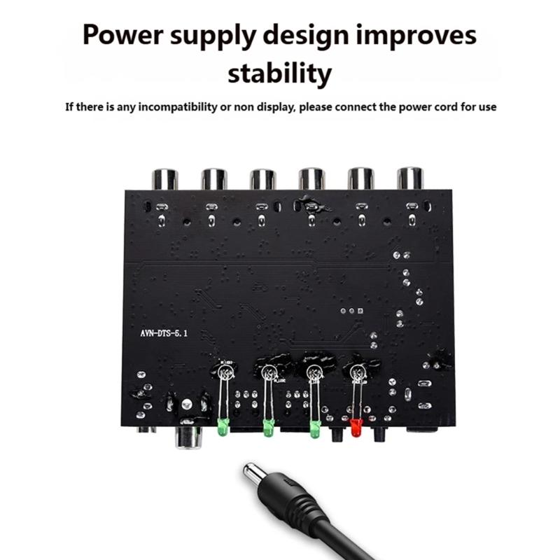 High Accuracy Sound Processor Transforming SPDIF Coaxial Stereo Signals into 5.1 Analog Surround Sound for Enhances Listen