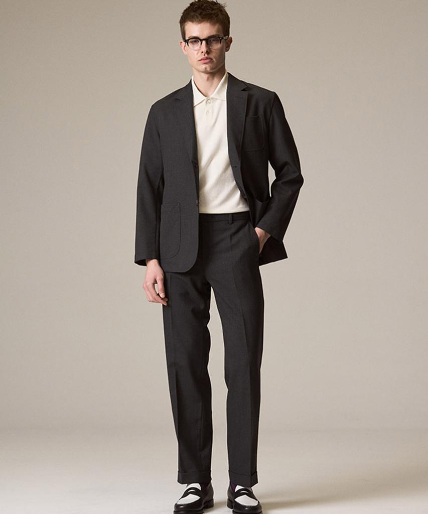 Laijeuaenbillou W265 Woolithic Everyday Classic Standard Slacks Dark Grey
