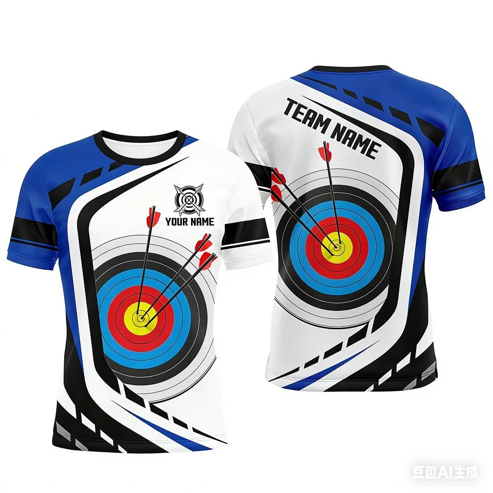 Lustige individuelle Namens-3D-Druck Bogenschießen Herren-T-Shirts Mode Bogenschießclub Personalisiertes Team-T-Shirt Lässige Kurzarm-Lockere Oberteile
