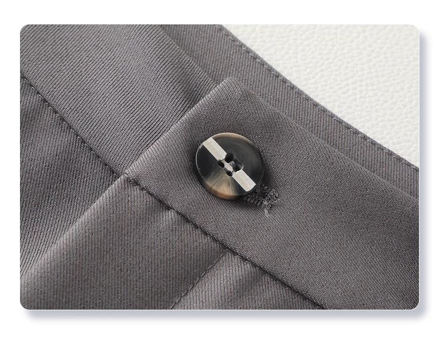 Šedé zeštíhlující pětibodové kalhoty s vysokým pasem pro ženy - Jaro/Podzim 2025 Ležérní Petites šortky k obleku