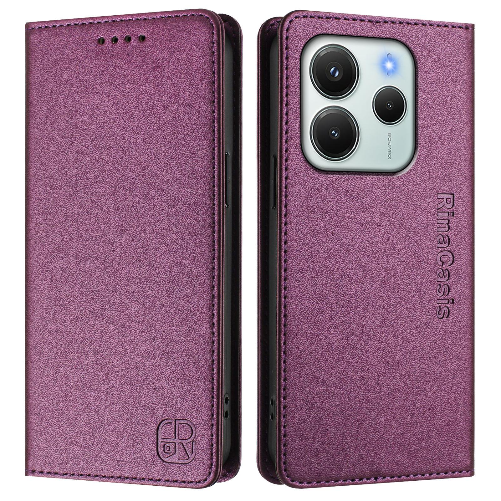 

Для Xiaomi Redmi Note 14 4G (164,84x78,15x8,16 мм) Шкіряний чохол RINACASIS RC01 Чохол для телефону з RFID-блокуванням Гаманець Підставка Violet